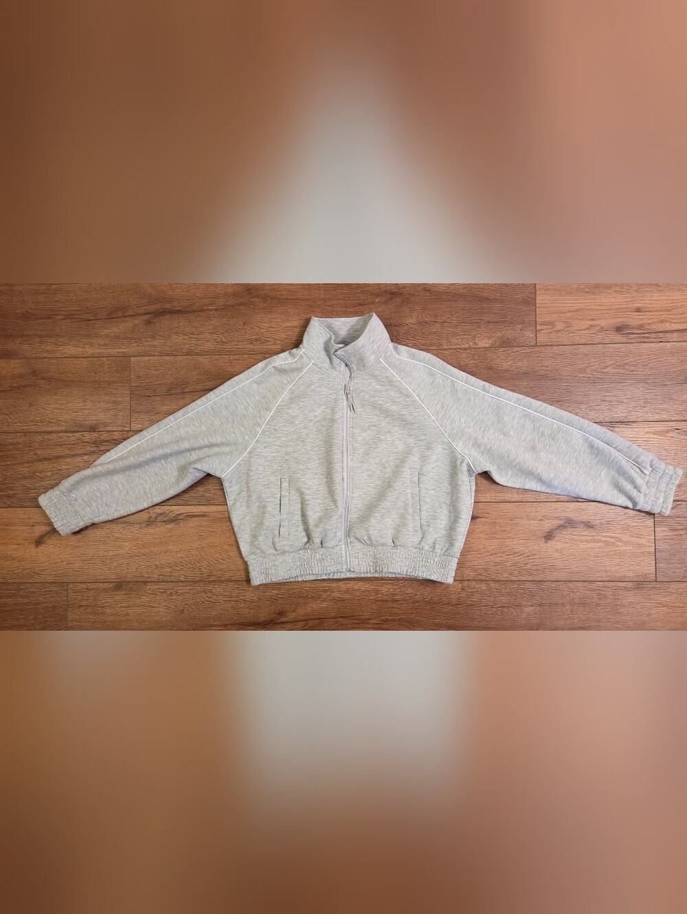 Women's Avia Light Gray Zip-Front Sweater Jacket NWT